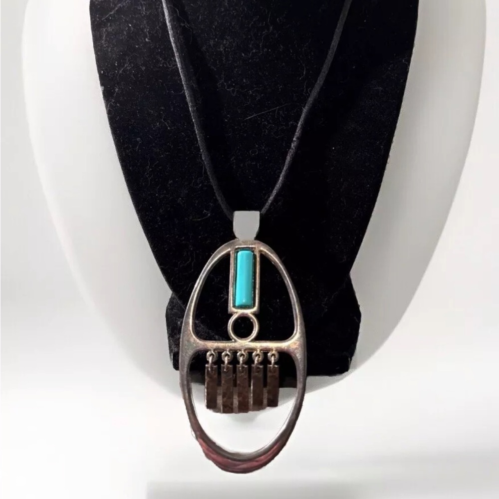 Vintage 1970’s Avon Southwestern-style Pendant Necklace on Silk Cord
